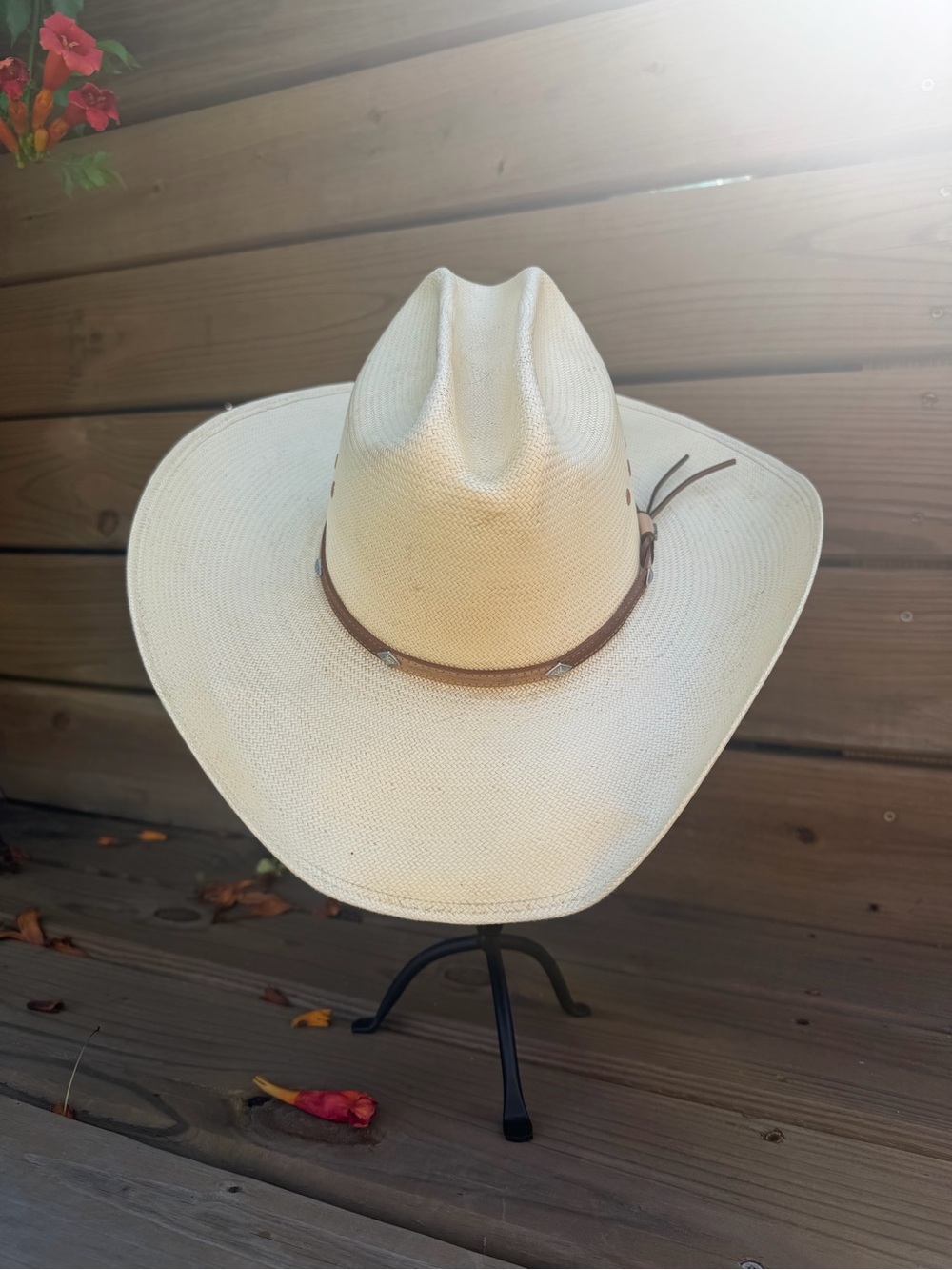 Vintage Stetson 10X Shantung Panama Straw Cowboy Hat Sz. 7. Made in the USA